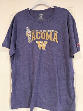 League Heather Purple University of Washington Tacoma T-Shirt with Gold Logo